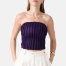 Rib Knit Tube Top Purple Top Lox4